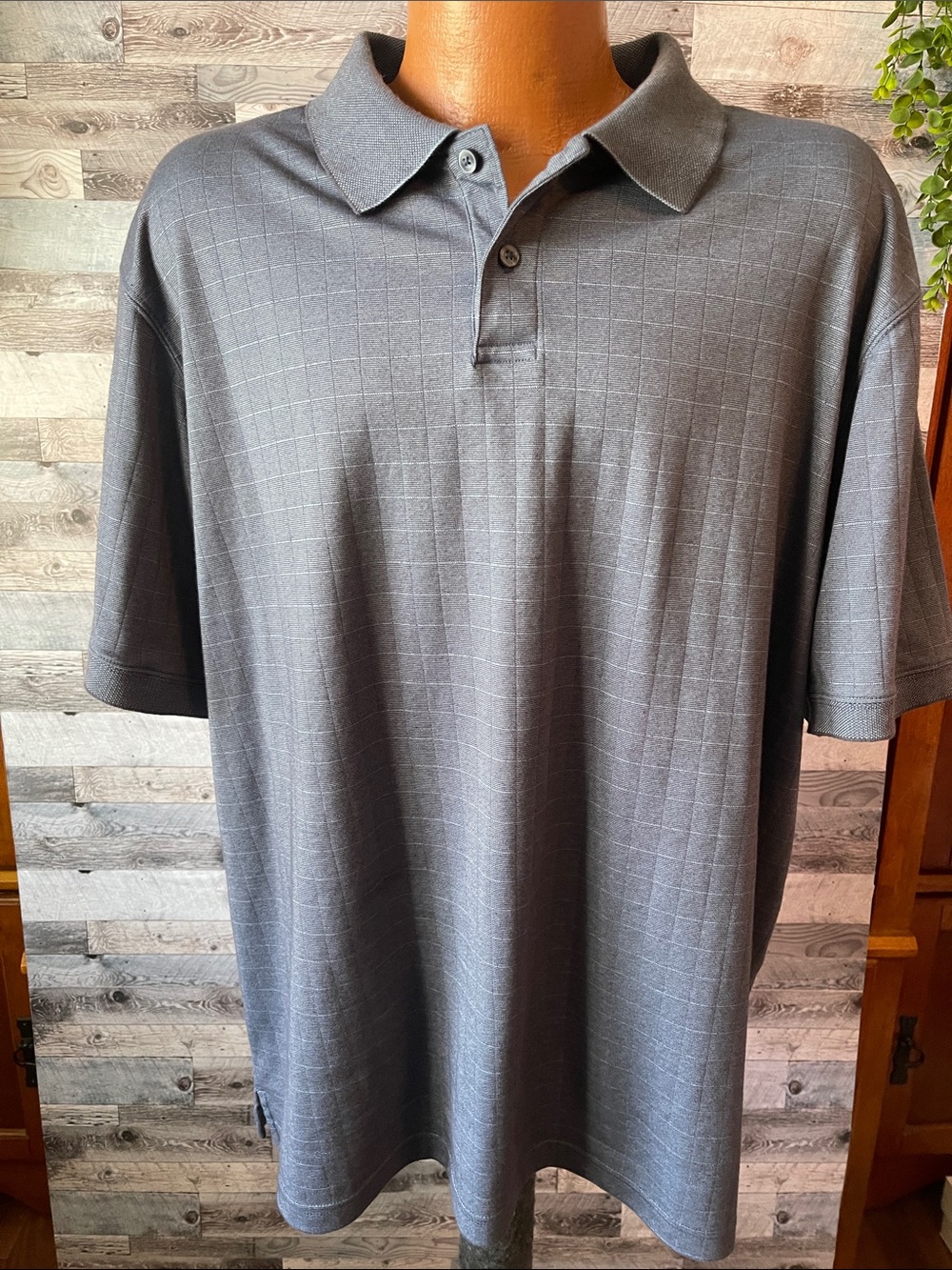 Haggar Men's Charcoal Gray Short-Sleeve Polo